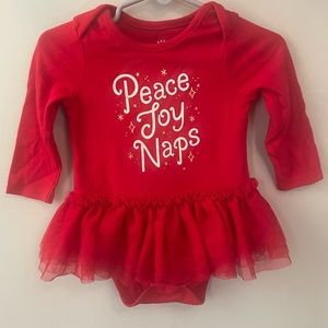 Cat & Jack Christmas Onesie with Tutu 6-9 months
